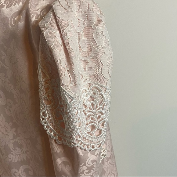 Scott McClintock Vintage Top Plus Size Victorian Puff Sleeve Pink Lace Top - Picture 9 of 14